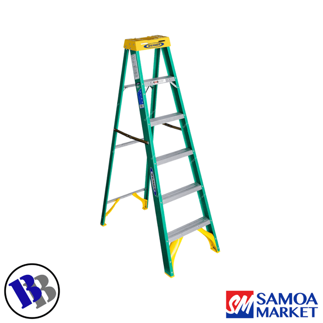 LADDER FIBERGLASS 5 Steps 136Kg - WERNER "PICKUP FROM BLUEBIRD LUMBER & HARDWARE" - Samoamarket.com