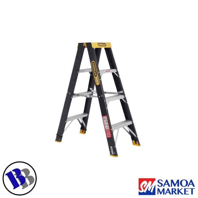 LADDER FIBERGLASS Double Sided 4 Step 120Kg - GORILLA "PICKUP FROM BLUEBIRD LUMBER & HARDWARE" - Samoamarket.com