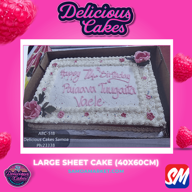 Large Sheet Cake [PICK UP FROM DELICIOUS CAKES, LEPEA] - Samoamarket.com