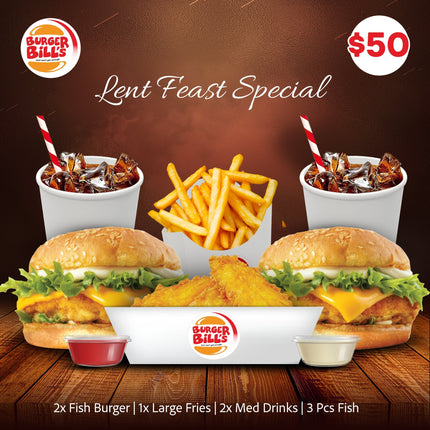 LENT Feast Special Meal "PICKUP FROM BURGER BILLS VAITELE ONLY" - Samoamarket.com