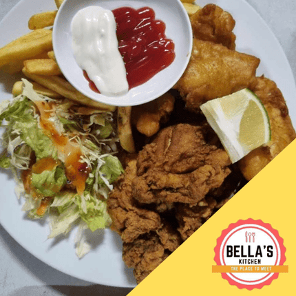 Mix Fish and Chicken with Salad - Samoamarket.com