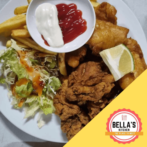 Mix Fish and Chicken with Salad - Samoamarket.com