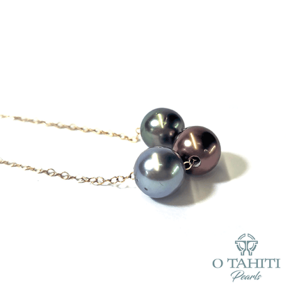 NECKLACE 14 CT GOLD FILLED WITH 3 PEARLS - Samoamarket.com