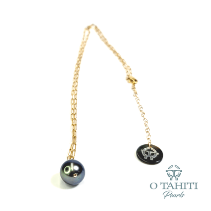 NECKLACE PAPER CLIP STYLE 14 CT GOLD FILLED WITH A PEARL - Samoamarket.com