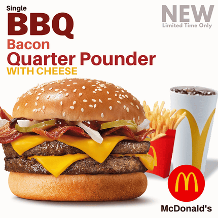 (NEW) Single BBQ Bacon Quarter Pounder WITH CHEESE Burger - Samoamarket.com