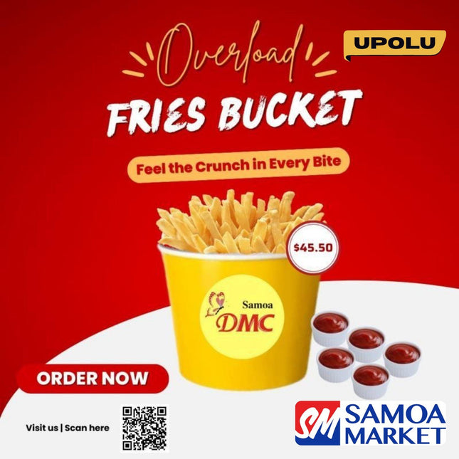 Overload Fries Bucket "PICKUP FROM DMC UPOLU VAILOA, MOTOOTUA OR FUGALEI" - Samoamarket.com