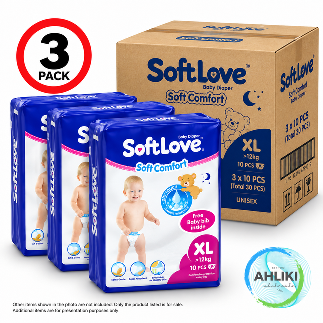 Softlove S/Comfort Diaper Nappies XL 3PACK [NOT AVAIL AT VAITELE BRANCH & AH LIKI HQ] "PICKUP FROM AH LIKI WHOLESALE"