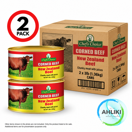 Chefs Choice Pusa Pisupo 3Lb 2PACK - Corned Beef (1.36KG) "PICKUP FROM AH LIKI WHOLESALE"