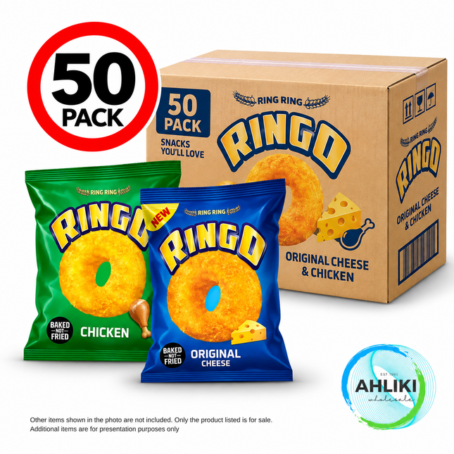 Ringo Cheese Snacks Full Case 20g x 50 "PICKUP FROM AH LIKI WHOLESALE"