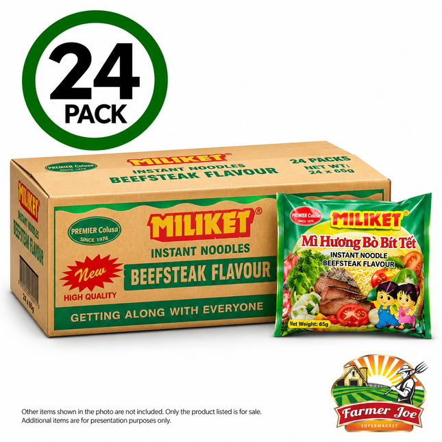 Miliket Box Noodles Assorted Flavour - 24pkt "PICKUP FROM FARMER JOE SUPERMARKET VAITELE ONLY"