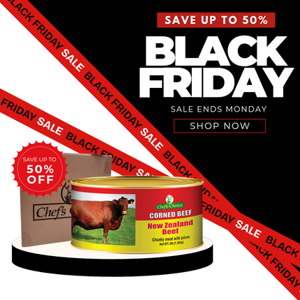 BLACK FRIDAY SALE! Chefs Choice Corned Beef 2 Apa Pisupo x 3lbs (1.36KG) [MAX 1 PER ORDER] "PICKUP FROM AH LIKI WHOLESALE"