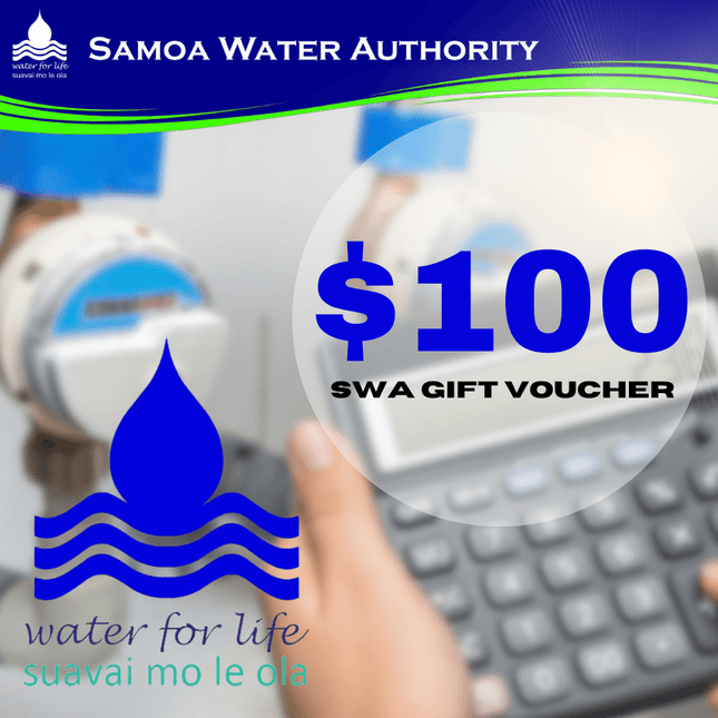 Samoa Water $100 Tala Gift Voucher - "Water For Life" - Samoamarket.com