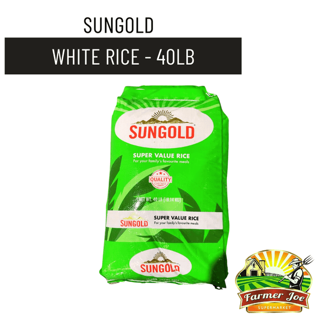 Sungold White Rice 40LB "PICKUP FROM FARMER JOE SUPERMARKET UPOLU ONLY" - Samoamarket.com