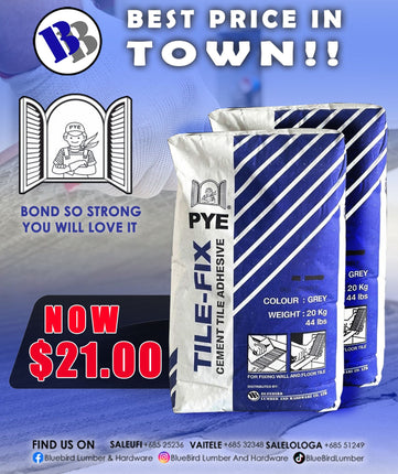 Tile Fix 20kg PYE - Substitute if sold out "PICKUP FROM BLUEBIRD LUMBER & HARDWARE" - Samoamarket.com