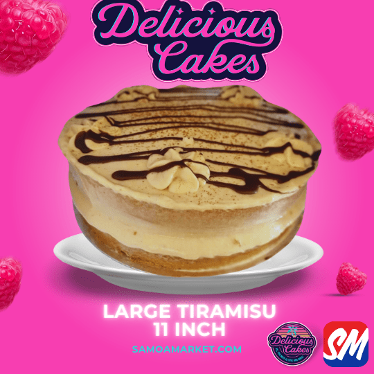 Tiramisu Cake 11inch - Large [PICK UP FROM DELICIOUS CAKES, LEPEA] - Samoamarket.com