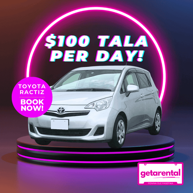 Toyota Ractiz 5 Seater (Silver) Small Car - Rental Car Price Per Day [3 DAY MINIMUM] - Samoamarket.com