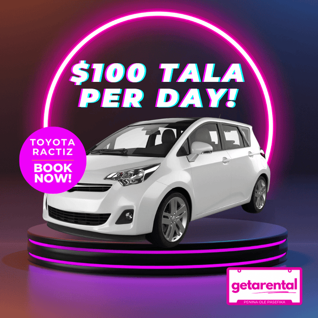 Toyota Ractiz 5 Seater (White) Small Car - Rental Car Price Per Day [3 DAY MINIMUM] - Samoamarket.com