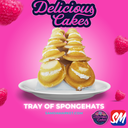 Tray of Spongehats 10pcs [PICK UP FROM DELICIOUS CAKES, LEPEA] - Samoamarket.com
