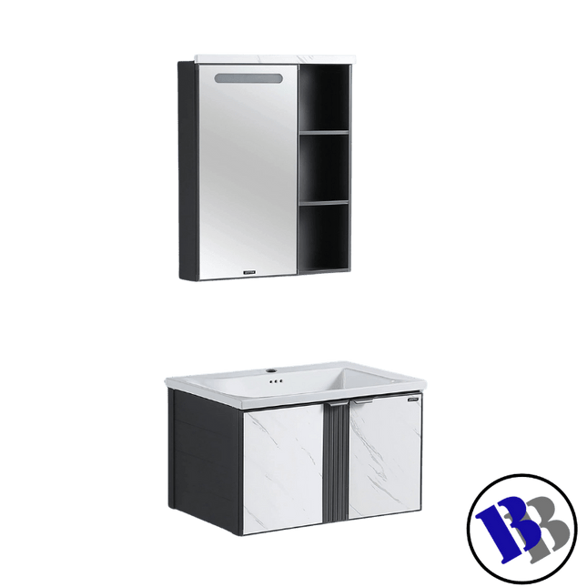 Vanity Set 810x475x800mm Aluminium Cabinet Cermic Basin & Mirror "PICKUP FROM BLUEBIRD LUMBER & HARDWARE" - Samoamarket.com