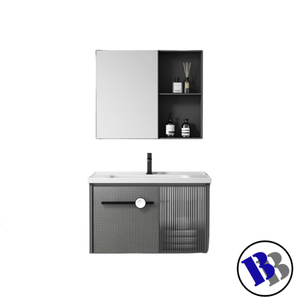 Vanity Set Aluminium Cabinet Ceramic Basin & Mirror "PICKUP FROM BLUEBIRD LUMBER & HARDWARE" - Samoamarket.com