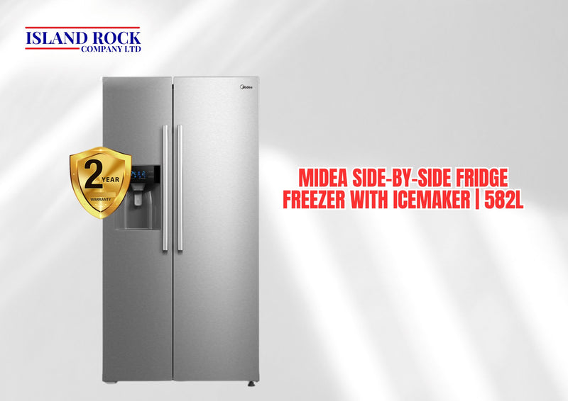 Midea Side By Side Fridge Freezer with ICEMAKER | 582L "PICKUP AT ISLAND ROCK LIMITED TOGAFU'AFU'A" Home Appliances Island Rock Company Ltd 