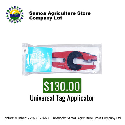 Universal Tag Applicator "PICK UP AT SAMOA AGRICULTURE STORE CO LTD VAITELE AND SALELOLOGA SAVAII" Samoa Agriculture Store Company Ltd 
