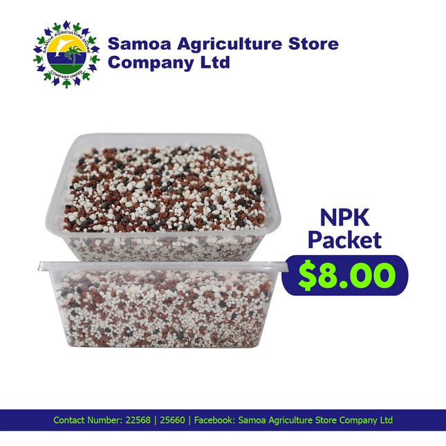 NPK Packet "PICK UP AT SAMOA AGRICULTURE STORE CO LTD VAITELE AND SALELOLOGA SAVAII" Samoa Agriculture Store Company Ltd 