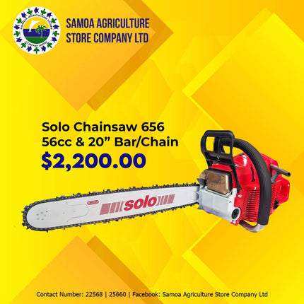 Solo Chainsaw 656 56cc And 20" Bar/Chain "PICK UP AT SAMOA AGRICULTURE STORE CO LTD VAITELE AND SALELOLOGA SAVAII" Samoa Agriculture Store Company Ltd 