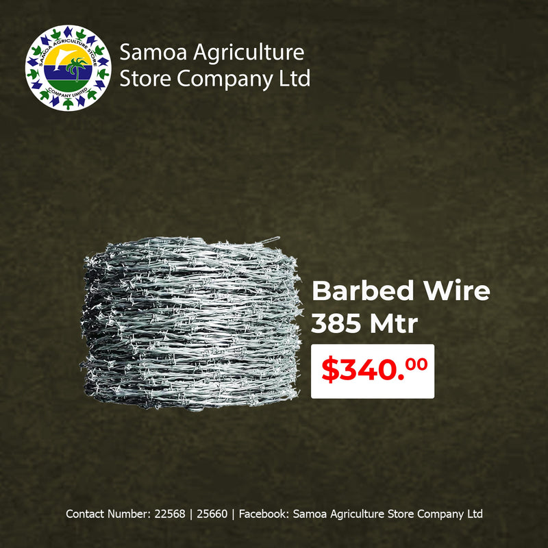 Barbed Wire 40Kg x 385 Meters "PICK UP AT SAMOA AGRICULTURE STORE CO LTD VAITELE AND SALELOLOGA SAVAII" Samoa Agriculture Store Company Ltd 
