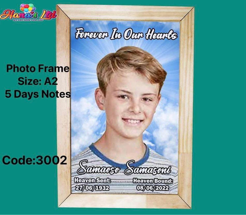 Photo Frame Size A2 5 Days Notes "PICK UP AT HANA'S LIMITED TAUFUSI" Hana's Limited 