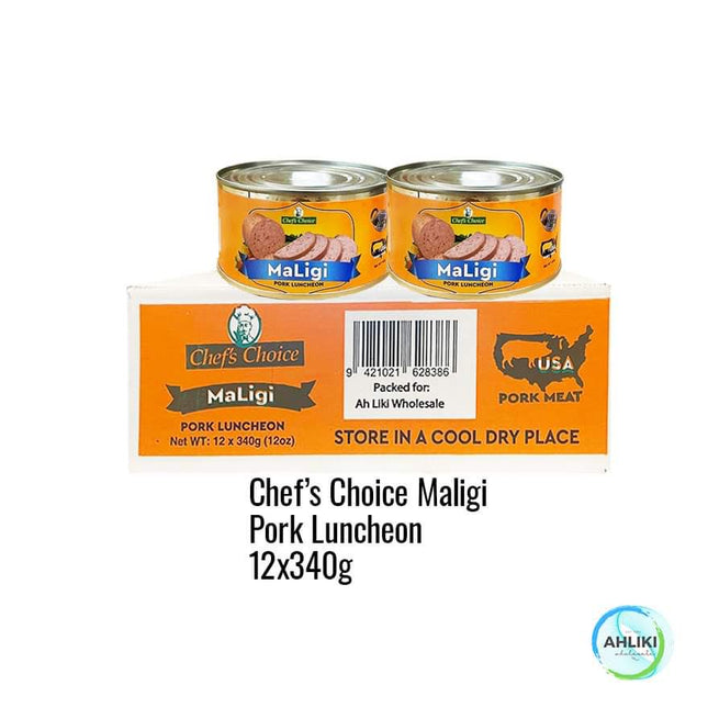 Chefs Choice Maligi Pork Luncheon 340g x 12PACK (NOT AVAILABLE AT SOME BRANCHES) "PICKUP FROM AH LIKI WHOLESALE" Canned Foods Ah Liki Wholesale 