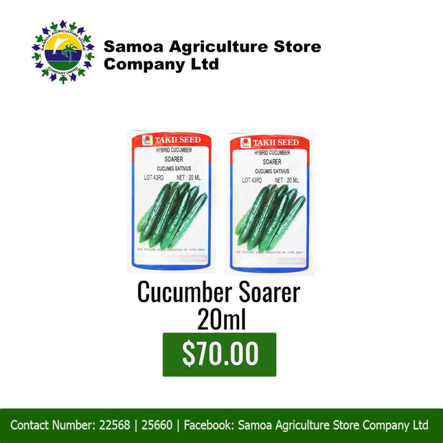 Cucumber Soarer 20ml "PICK UP AT SAMOA AGRICULTURE STORE CO LTD VAITELE AND SALELOLOGA SAVAII" Samoa Agriculture Store Company Ltd 