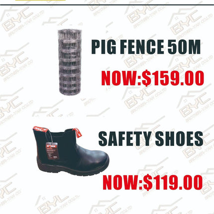 Safety Shoes - "PICK UP FROM BROTHERS YAN CO. LTD HARDWARE SALELOLOGA Building Materials Brothers Yan Co. Ltd 