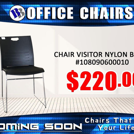 Chair Visitor Nylon Black - Substitute if sold out "PICKUP FROM BLUEBIRD LUMBER & HARDWARE" homewear Bluebird Lumber 