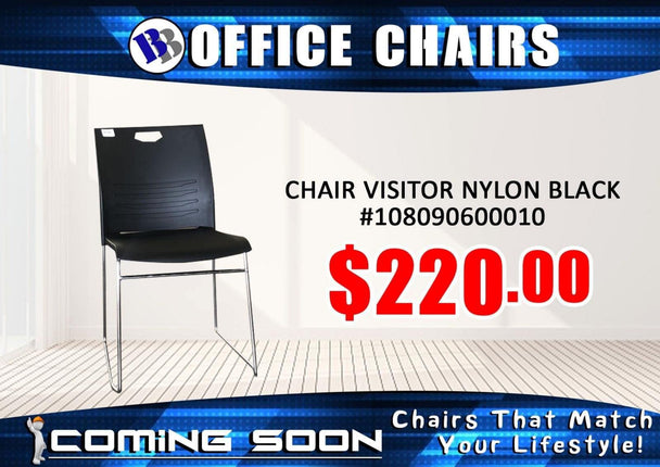 Chair Visitor Nylon Black - Substitute if sold out "PICKUP FROM BLUEBIRD LUMBER & HARDWARE" homewear Bluebird Lumber 