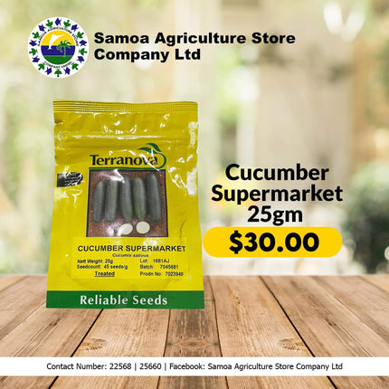Cucumber Supermarket 25gm "PICK UP AT SAMOA AGRICULTURE STORE CO LTD VAITELE AND SALELOLOGA SAVAII" Samoa Agriculture Store Company Ltd 