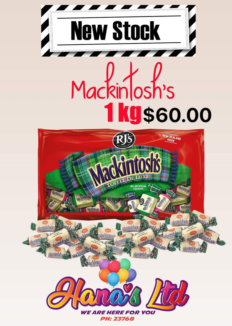 Mackintosh's 1kg "PICK UP AT HANA'S LIMITED TAUFUSI" Hana's Limited 