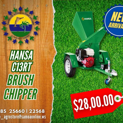 Hansa Brush Chipper C-13RT "PICK UP AT SAMOA AGRICULTURE STORE CO LTD VAITELE AND SALELOLOGA SAVAII" Garden Centre Samoa Agriculture Store Company Ltd 