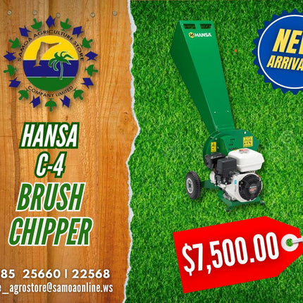 Hansa Brush Chipper C-4 "PICK UP AT SAMOA AGRICULTURE STORE CO LTD VAITELE AND SALELOLOGA SAVAII" Samoa Agriculture Store Company Ltd 