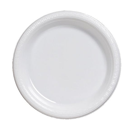 9'' Medium Round Plastic Side Plate White - 50pcs per pack ""PICKUP FROM SOS TOGAFU'AFU'A"" Special Occasions SOS 