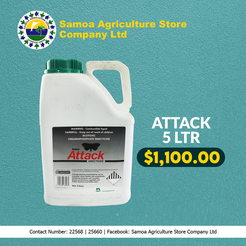 Attack Insecticide 5Ltr "PICK UP AT SAMOA AGRICULTURE STORE CO LTD VAITELE ONLY" Samoa Agriculture Store Company Ltd 
