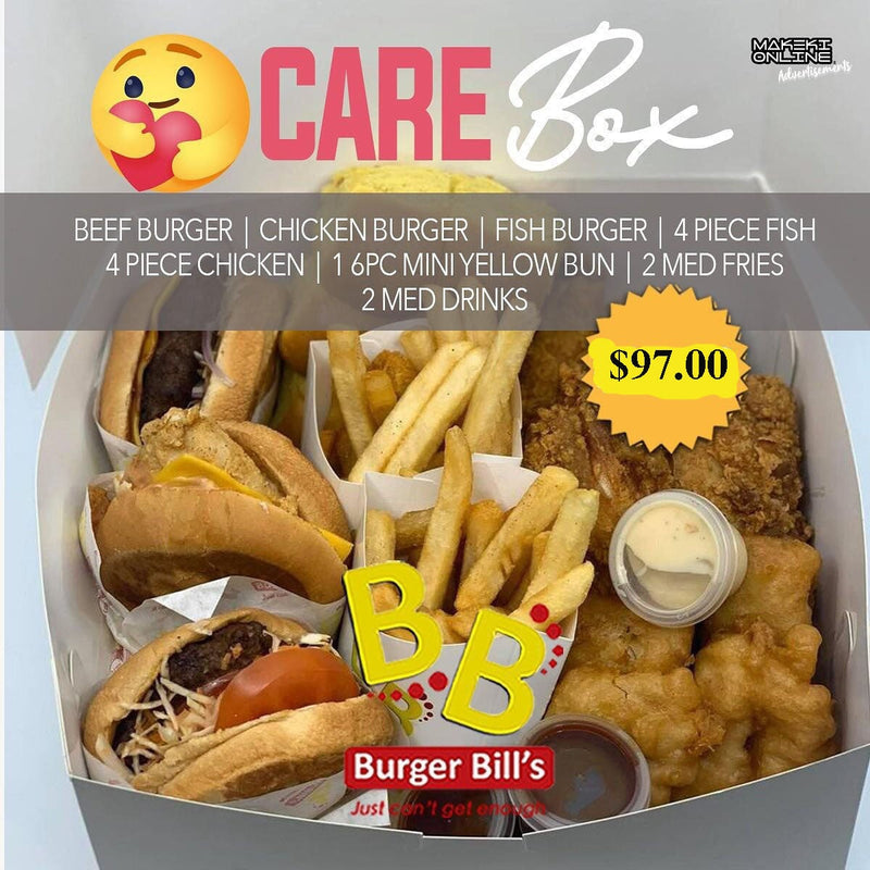 Family Care Box "PICKUP UP AT 8:00AM TO 6:00PM FROM BURGER BILLS FUGALEI OR VAITELE" Burger Bills Restaurant Fugalei/Vaitele 