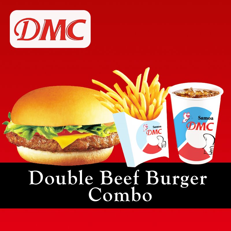 Double Beef Burger Combo "PICKUP FROM DMC VAILOA ONLY" DMC 