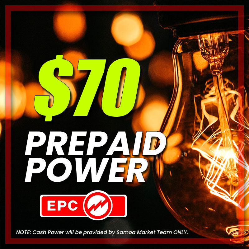 Prepaid Power Voucher - $70 Tala - Must provide Meter Number + Reg. Name to avoid delays (Supplied by Samoamarket.com, only during Working Hours) Power Vouchers 