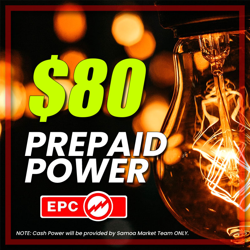 Prepaid Power Voucher - $80 Tala - Must provide Meter Number + Reg. Name to avoid delays (Supplied by Samoamarket.com, only during Working Hours) Power Vouchers 