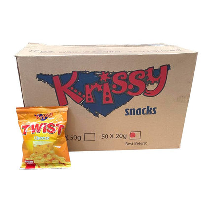 Krissy Twisty Cheese Snacks Full Case 50x20g Assorted "PICKUP FROM AH LIKI WHOLESALE" Snacks Ah Liki Wholesale 