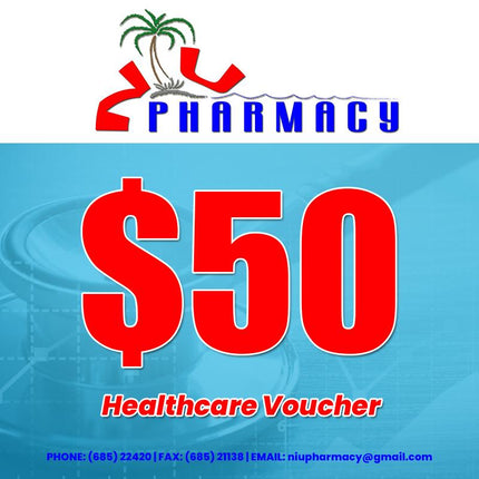 Niu Pharmacy $50Tala Voucher (REDEEM AT NIU PHARMACY, SALEUFI) Health Care Supplier Niu Pharmacy - Upolu/Saleufi 