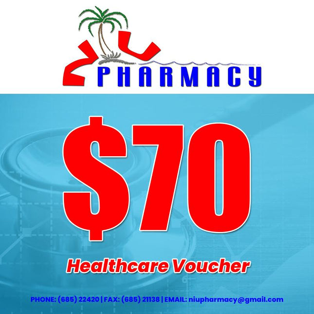 Niu Pharmacy $70Tala Voucher (REDEEM AT NIU PHARMACY, SALEUFI) Health Care Supplier Niu Pharmacy - Upolu/Saleufi 