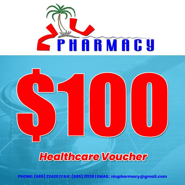Niu Pharmacy $100Tala Voucher (REDEEM AT NIU PHARMACY, SALEUFI) Health Care Supplier Niu Pharmacy - Upolu/Saleufi 