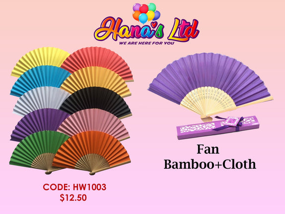Fan Bamboo Plus Cloth (Code: HW1003) "PICK UP AT HANA'S LIMITED TAUFUSI" Hana's Limited 